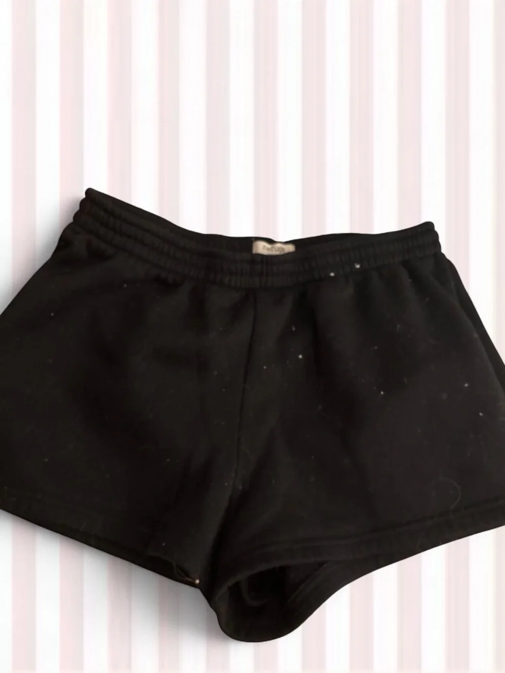 refuge Black Women's Athletic Elastic-Waist Knit Shorts